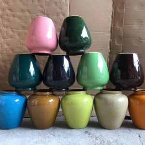 Chậu Gốm Sứ Dáng Bầu Men Bóng Nhiều Màu Sắc